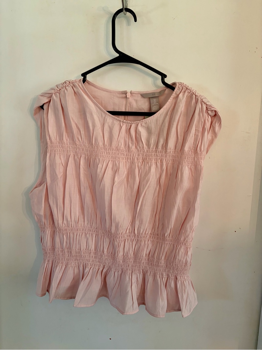 H&M Pale Pink Linen-Blend Blouse